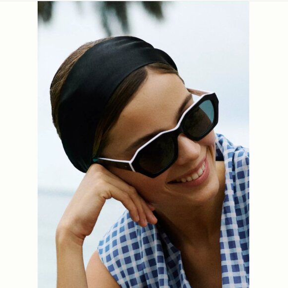 NWT Anthropologie Sito Shades Kinetic Polarized Sunglasses Black & White Pattern main image 4